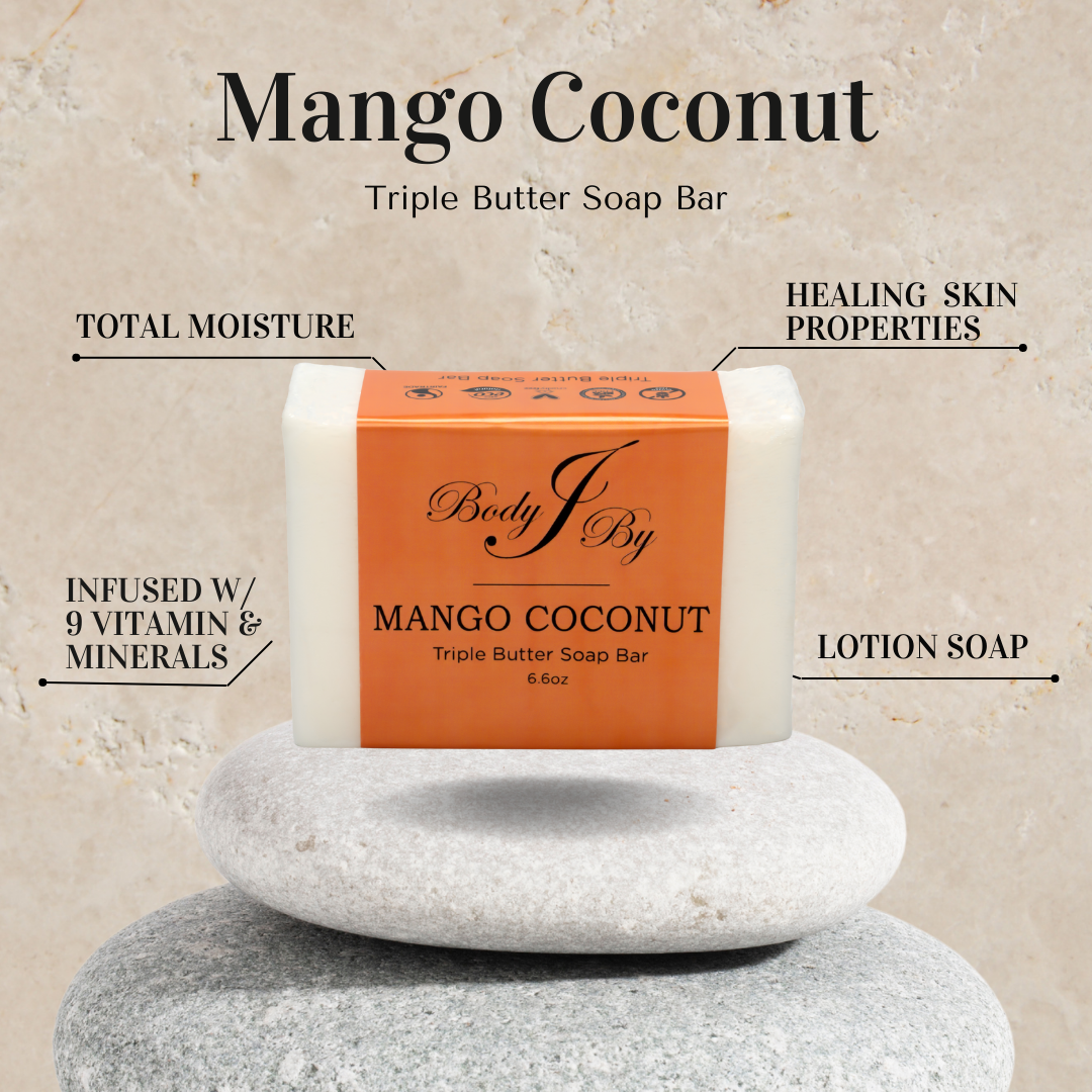 Mango Coconut Triple Butter Soap Bar - Body By J