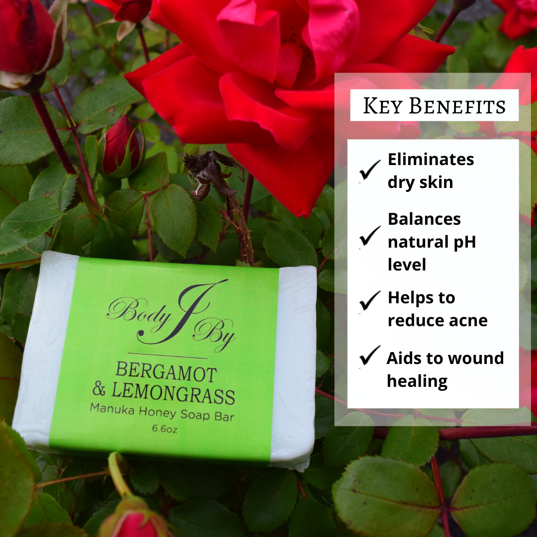 Bergamot and Lemongrass Manuka Honey Bar Soap - Body By J