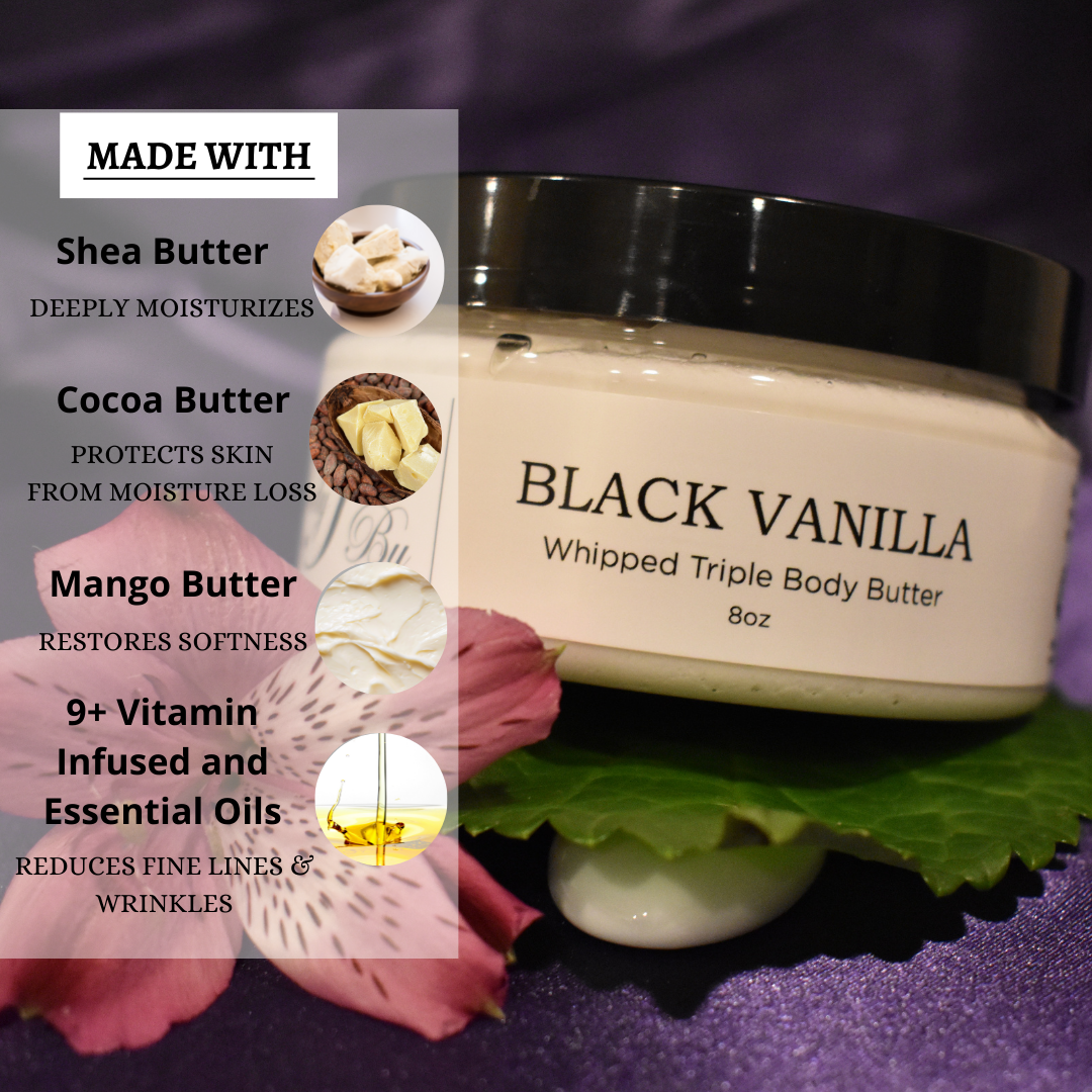 Black Vanilla Whipped Body Butter - Body By J